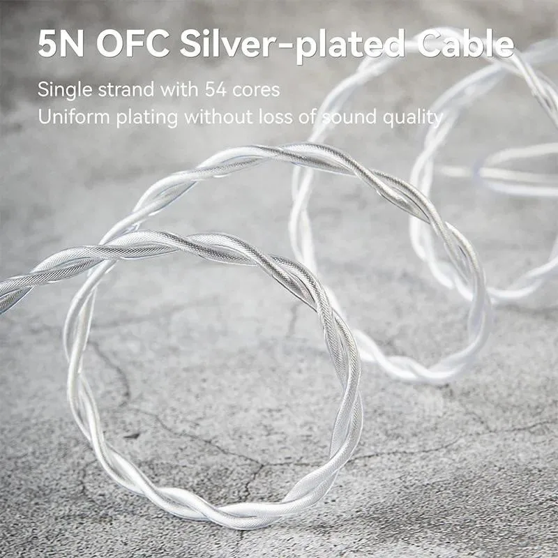 KBEAR Glint 5N OFC посеребренный кабель для обновления Компоненты из алюминиевого сплава 108 ядер Кабель OFC высокой чистоты