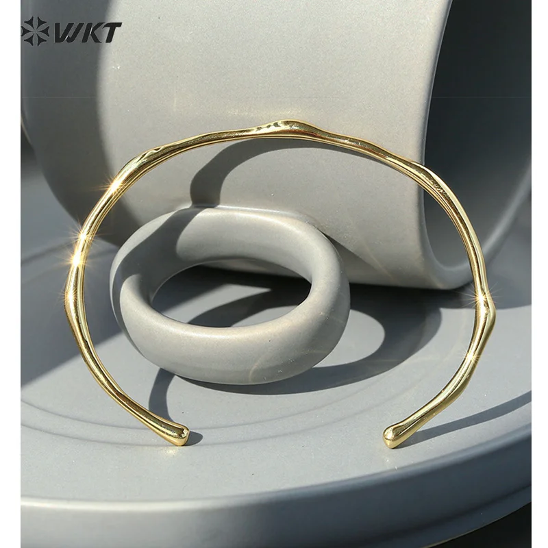 

WT-B645 WKT 2023 Simple Style Yellow Brass With 18K Gold Plated Women Jewelry Supplies Attractive Adjustable NEW Design