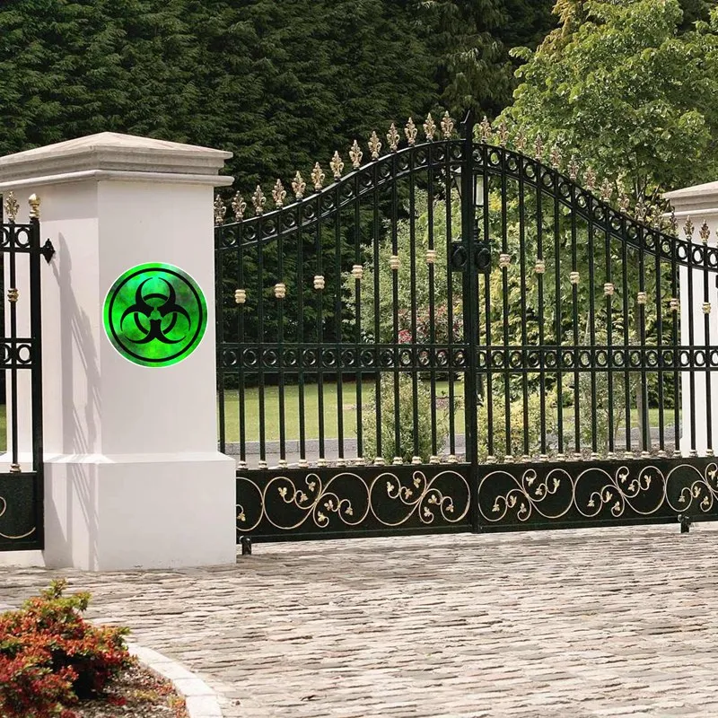 WCS909 Green or yellow Fog Biohazard Symbol Wall Sticker Waterproof Decal Pvc Home Decoration Yard Garden Garage Decors