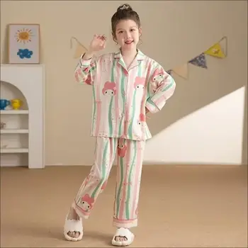 三麗鷗庫洛米美樂蒂睡衣套裝,創意高美感數位印花,女童長袖家居服,可外穿 10 最佳銷售 三麗鷗睡衣 - №4