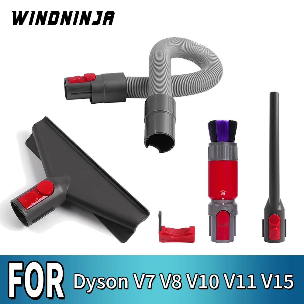 For Dyson V7 V8 V10 V11 V15 Dusting Brush Flexible Extension Hose Traceless Soft Brush Flat Suction Nozzle Head Vacuum Tool Part