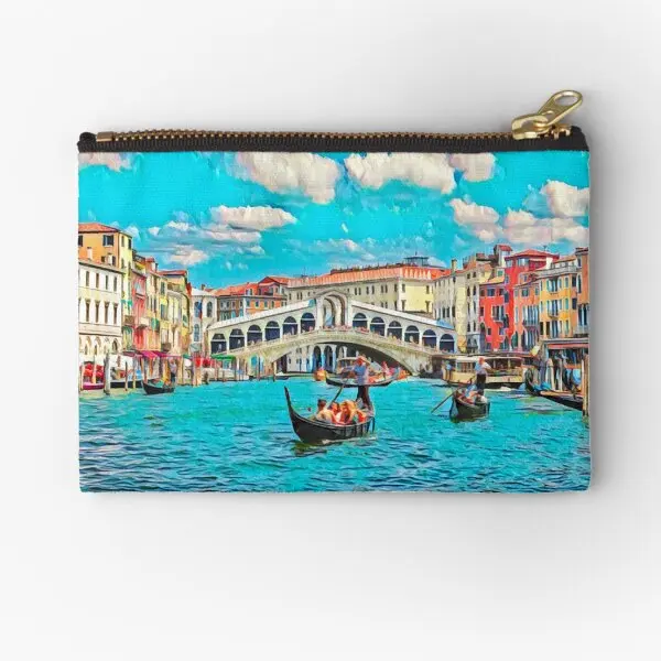 Venice Grand Canal  Zipper Pouches Key Small Women Pure Socks Panties Packaging Money Coin Underwear Pocket Bag Wallet Cosmetic