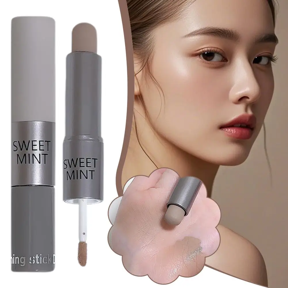 3 cores hidratante corretivo contorno vara sombra suave maquiagem iluminar destaque à prova dwaterproof água contorno rosto 3d nariz lastin d5j7