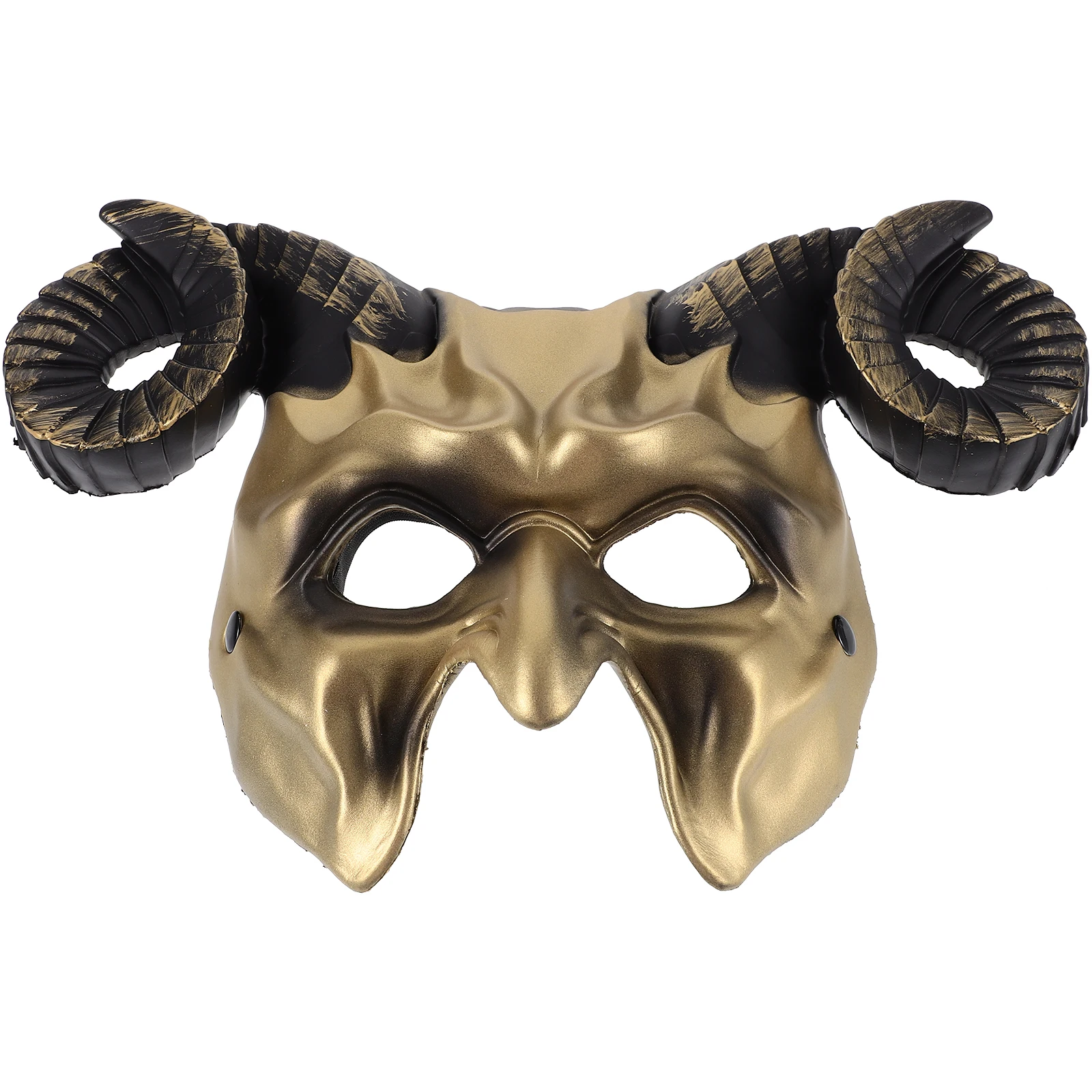 Masque en corne noire en forme d'ours en fourrure, 1 pièce, mascarade effrayante, Costume décoratif de fête, masque d'halloween de bœuf effrayant pour accessoire Photo de Cosplay