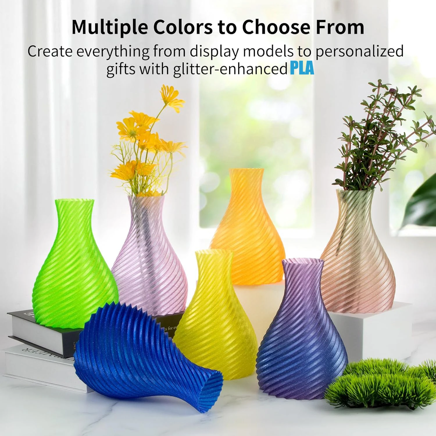 Translucent PLA Filament 1.75mm,  Crystal PLA , Spool 250g/500g/1KG, Dimensional Accuracy +/- 0.02 mm, Fits Most FDM 3D Printers