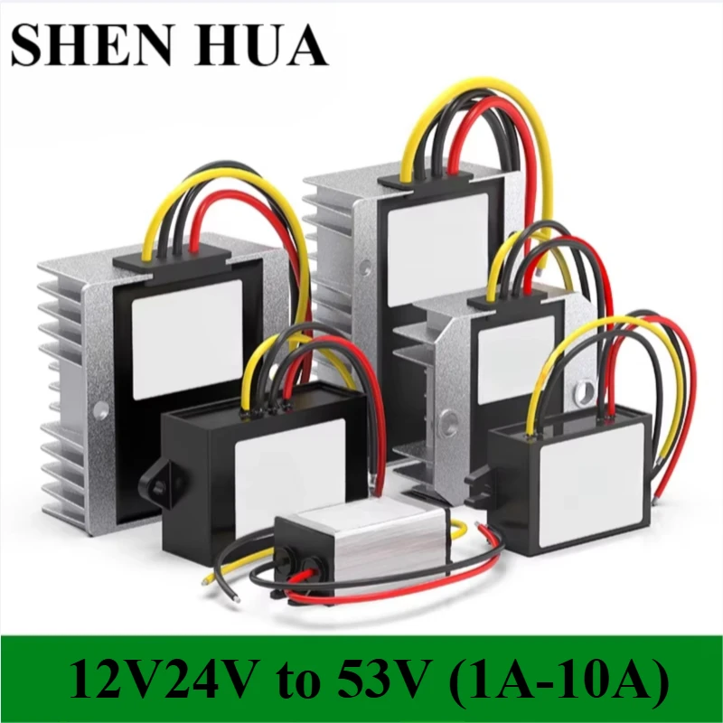 DC-DC Boost Converter 12V/24V to 53V Step Up Module – Aluminum Case, 1A–10A Options, High Efficiency Voltage Regulator