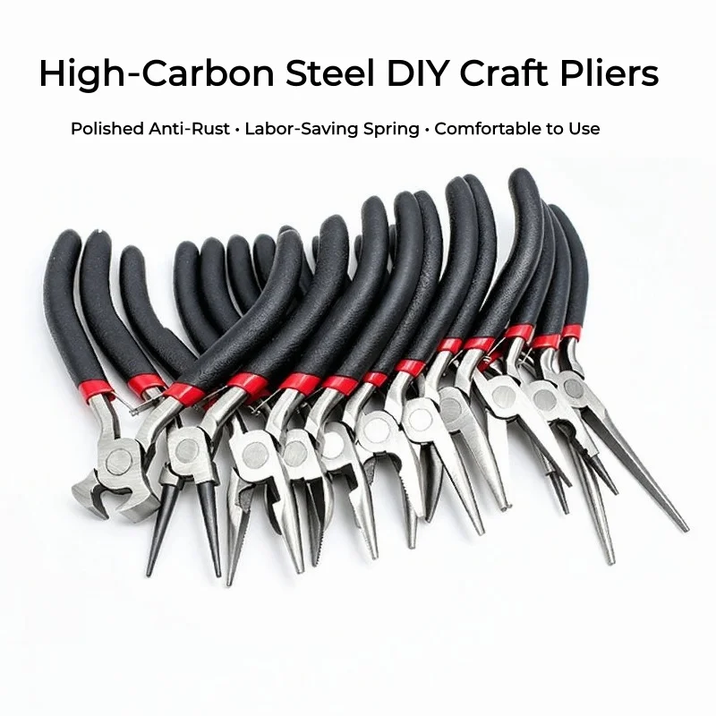 5 Inch Mini Jewelry Pliers High Carbon Steel DIY Handcraft Making Tools  Non slip Handle Wire Wrapping Beading Repair Hand Tool