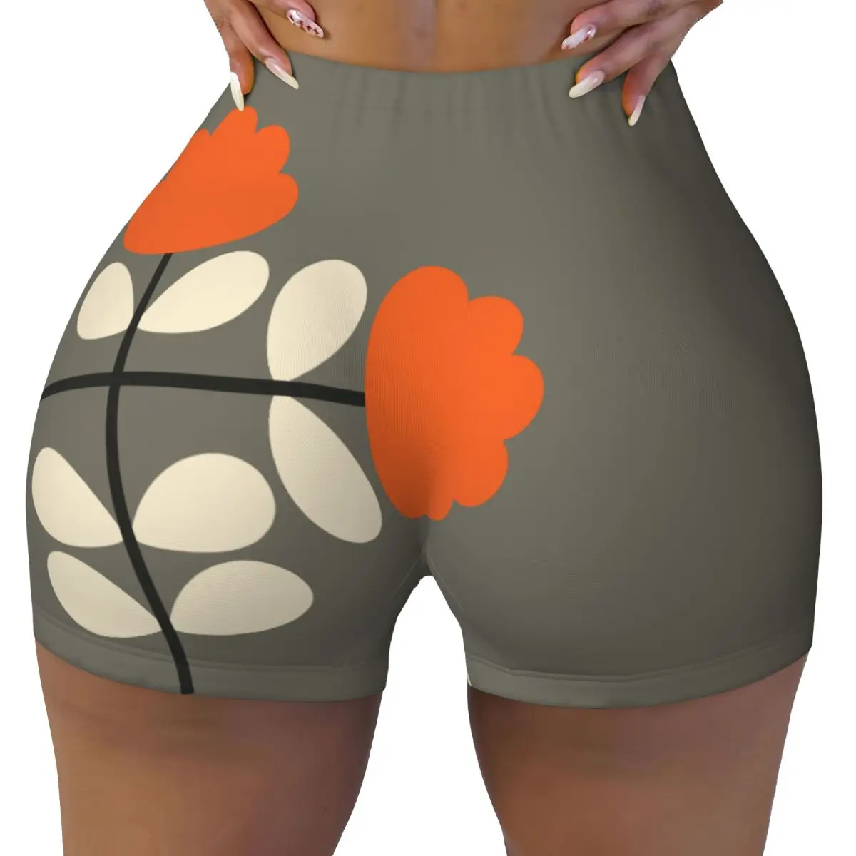 

Custom Pattern Cut Stem Workout Running Volleyball Shorts Women's Orla Kiely Gym Yoga Shorts