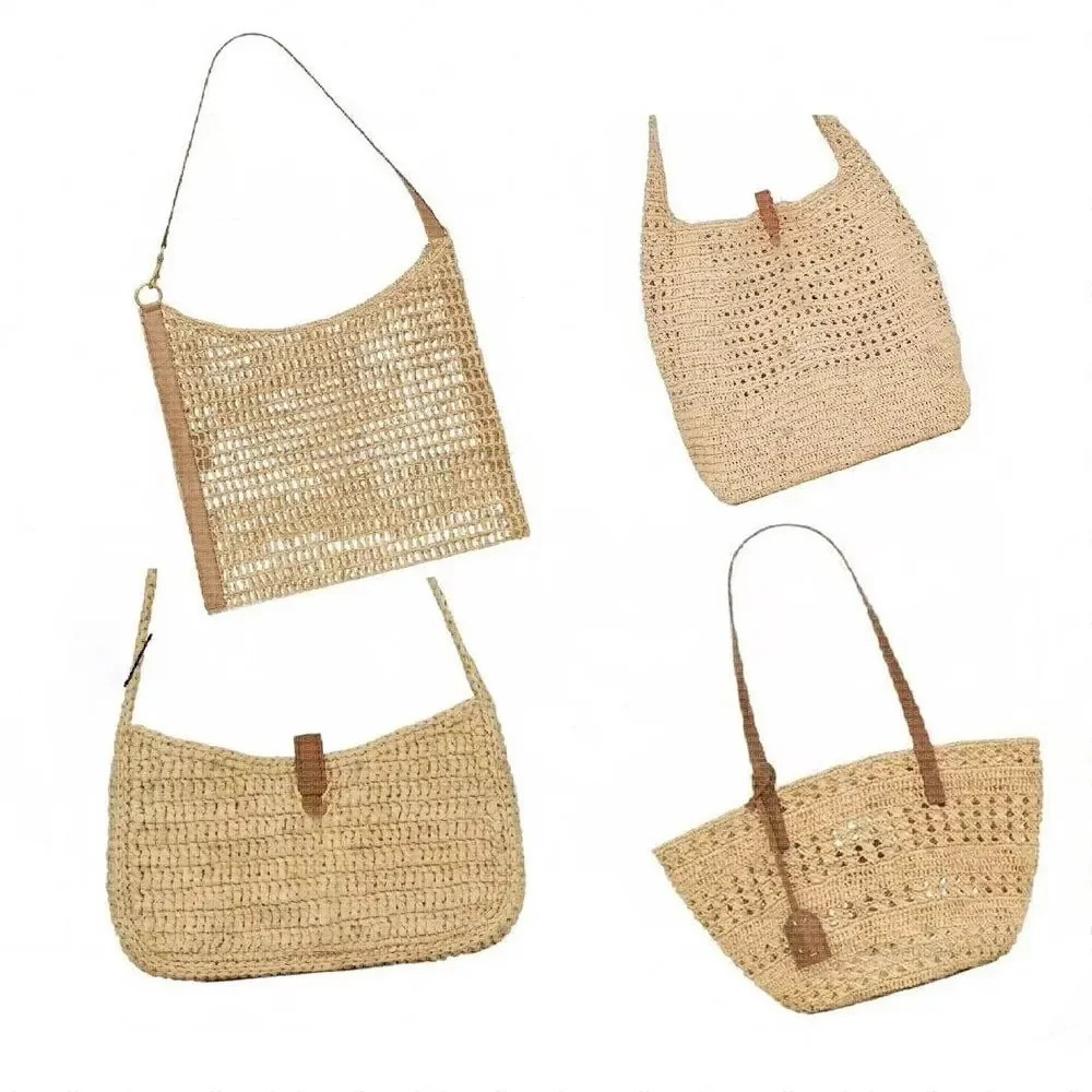 

Tote Bag Luxury beach bag Straw bag Shopping Bag Designer Bag High quality Tote Luxury Bag Woven for Summer Black apricot Outdoo