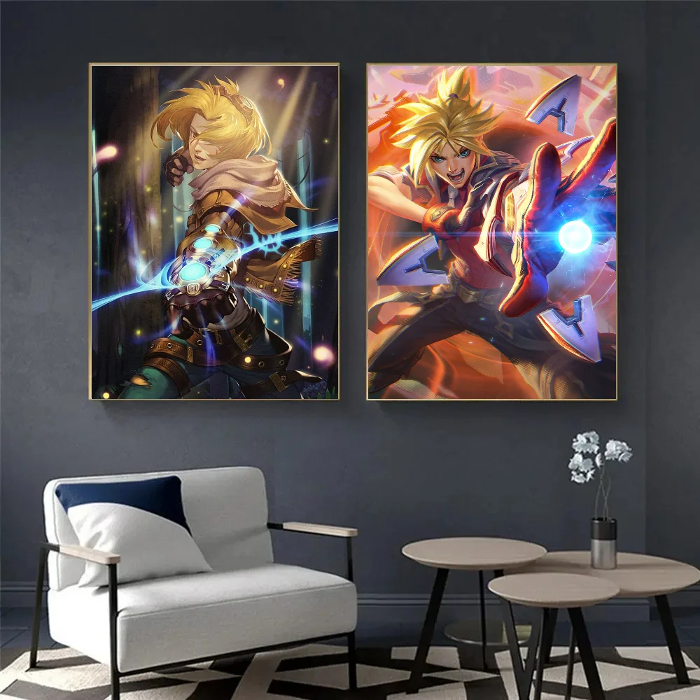 League Of Legends Ezreal EZ Classic Vintage Posters Decoracion Painting Wall Art White Kraft Paper Kawaii Room Decor