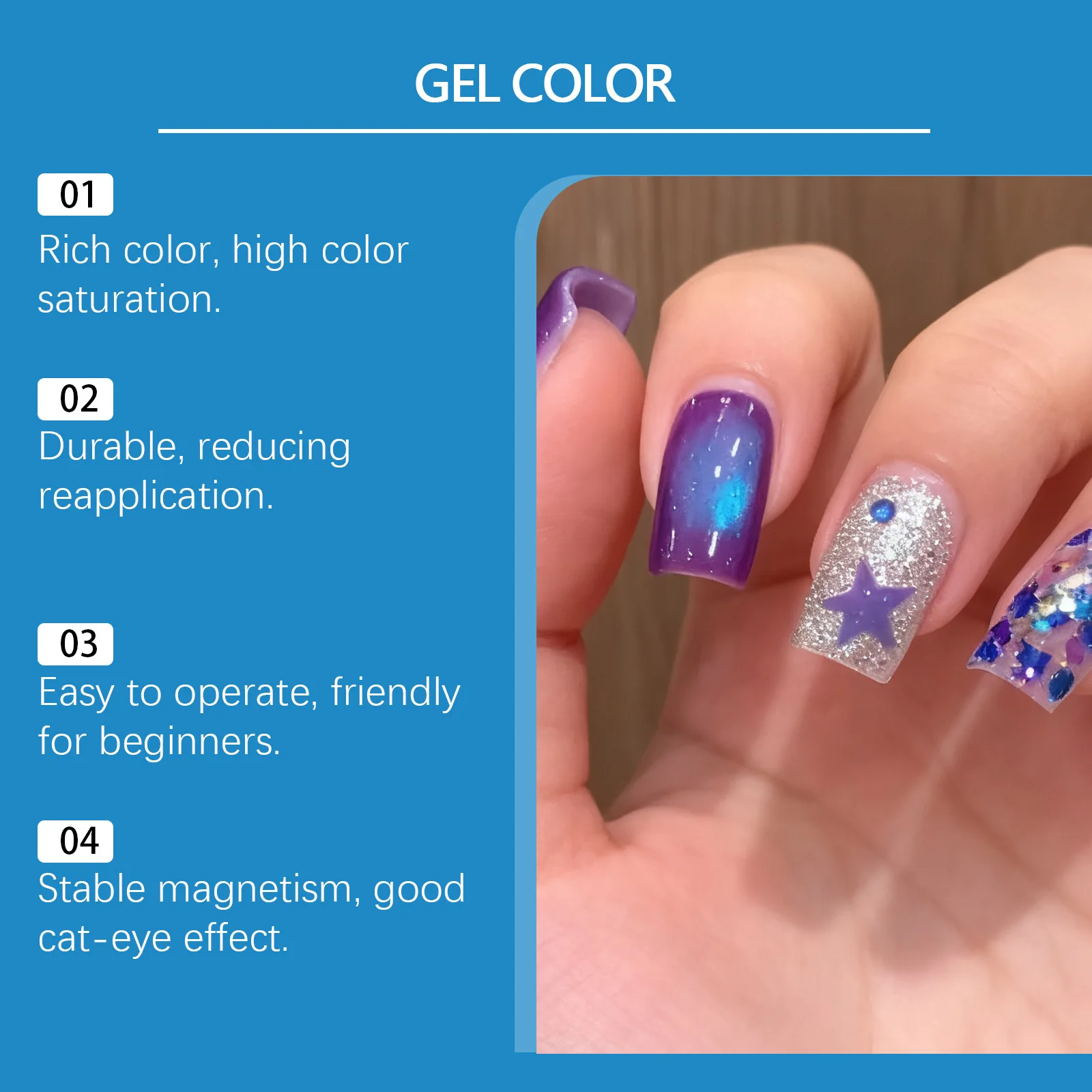 10ml 블루 캣 아이 젤 네일 폴리쉬 울트라 씬 3 레이어 글래스 비즈 소크 오프 마그네틱 네일 아트 젤 바니쉬 지속적인 광택 매니큐어