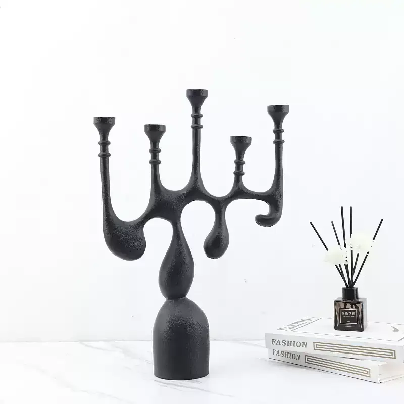 Modern Minimalist Irregular Resin Five Headed Candlestick Artistic Decoration Ornaments for Home Decor