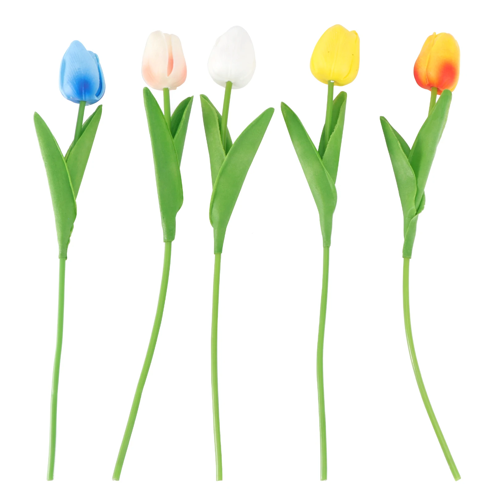 

5pcs Artificial Tulips Flowers Simulation DecorDurable Vivid Bouquet Home Wedding Store Decorations Plastic Safe Colorful Life