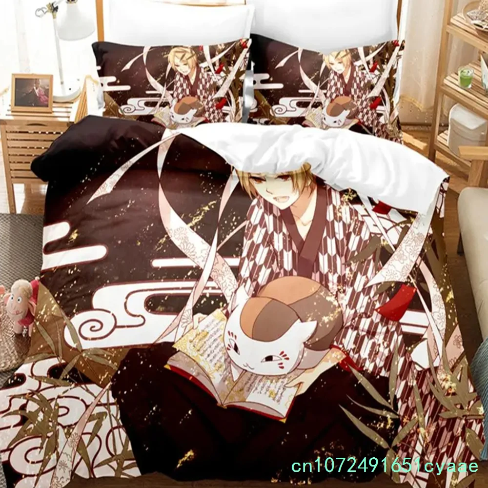 Anime Natsume Book Of Friends Nyanko Bedding Set Boys Girls Twin Queen Size Duvet Cover Pillowcase Bed Kids Adult