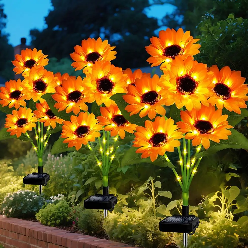 lampada-solar-de-jardim-em-forma-de-girassol-a-prova-d'Agua-com-3-6-cabecas-design-realista-luz-solar-criativa-em-forma-de-flor-amarela