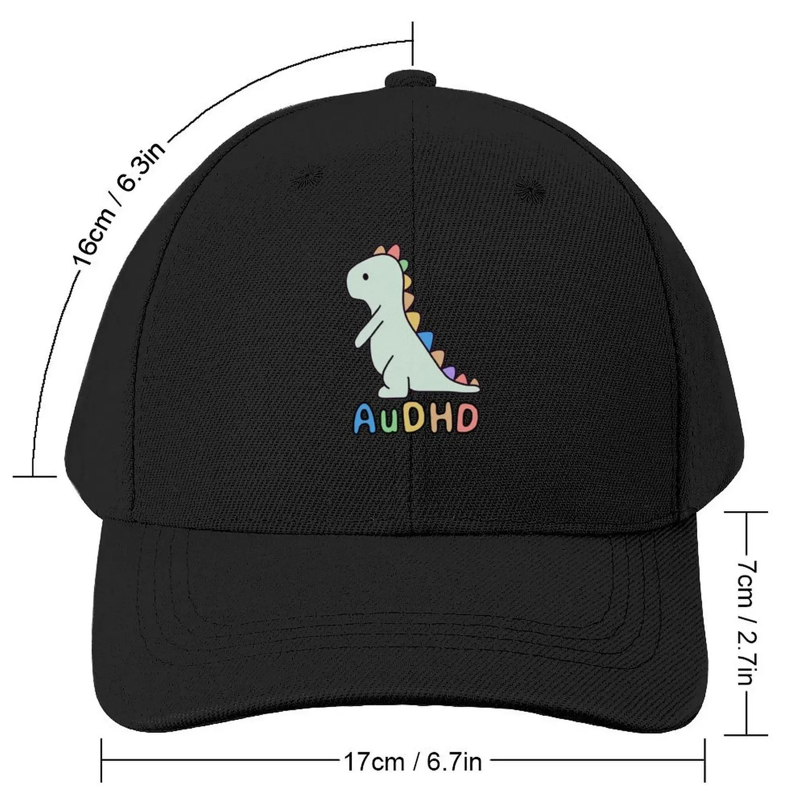 Cute AuDHD dinosaur(ADHD and autism) Baseball Cap Beach Outing New In Hat Visor Hip Hop Man Women's