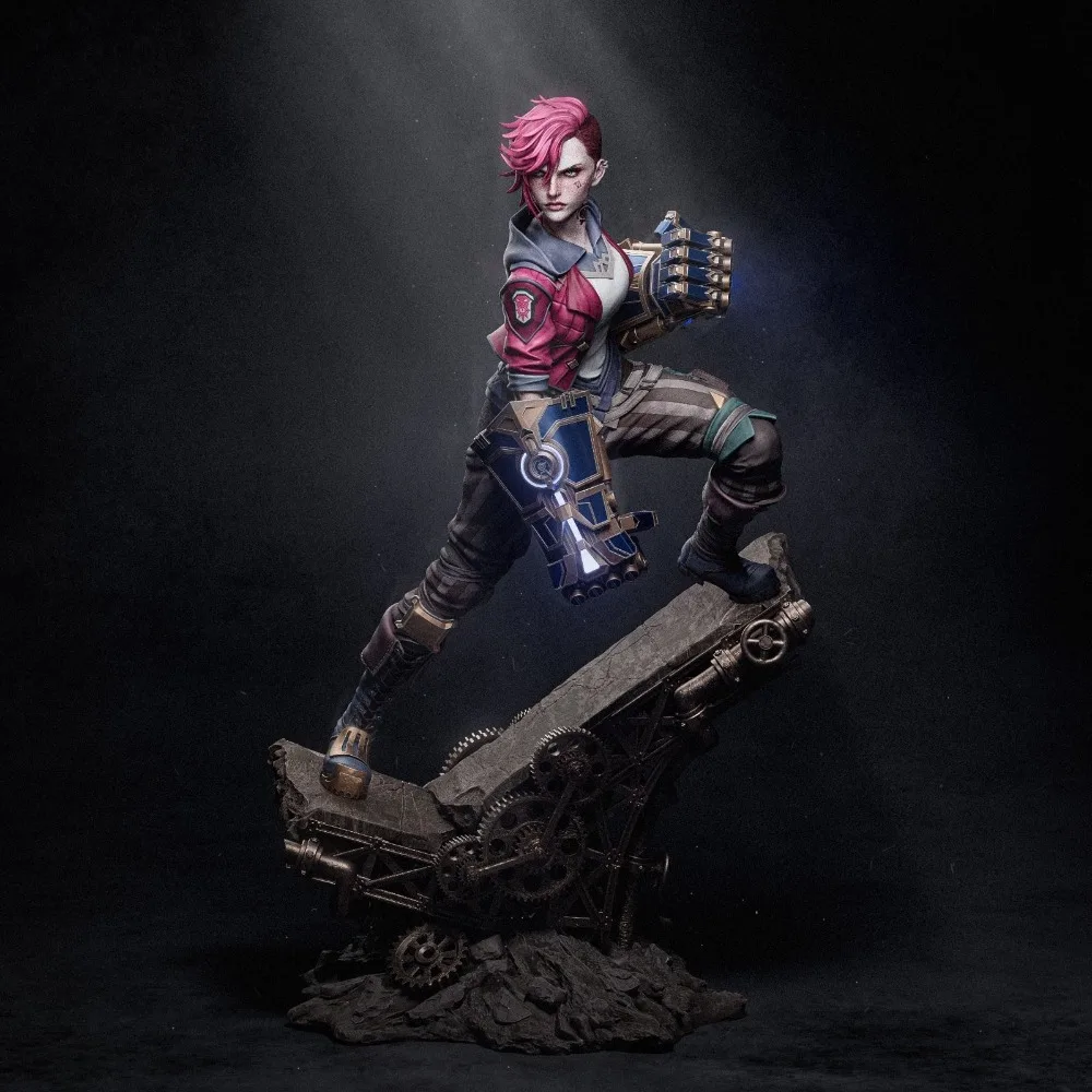 8cm Piltover Sheriff 3D Printed and Painted Figurine Ornaments DIY Coloring Self-assembly Miniatures Figurines Decoration Crafts