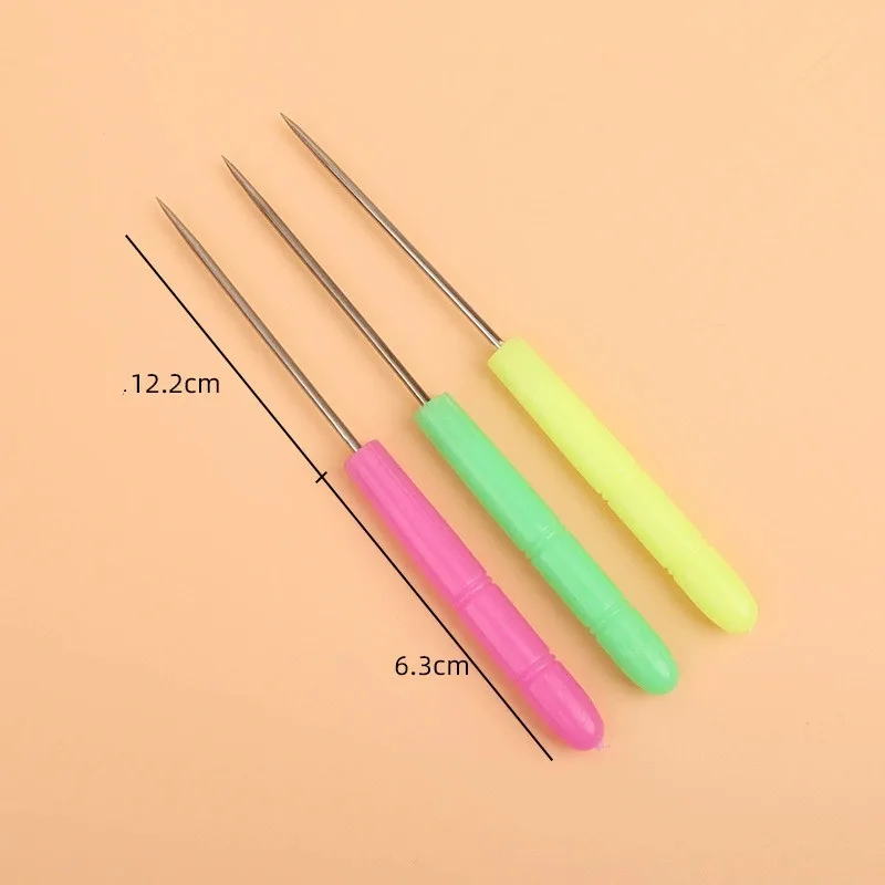 10Pcs Leather Craft Stitcher Sewing Awl with DIY Handmade Plastic Handle Cone Needle Shoe Repair Tool for Wholesale