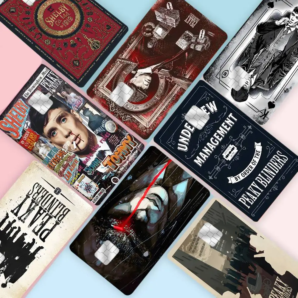 P-Peaky Movie B-Blinders TV Credit Card Skin Stickers for VISA Bank Card Transportation Card Waterproof Sticker Women Gift