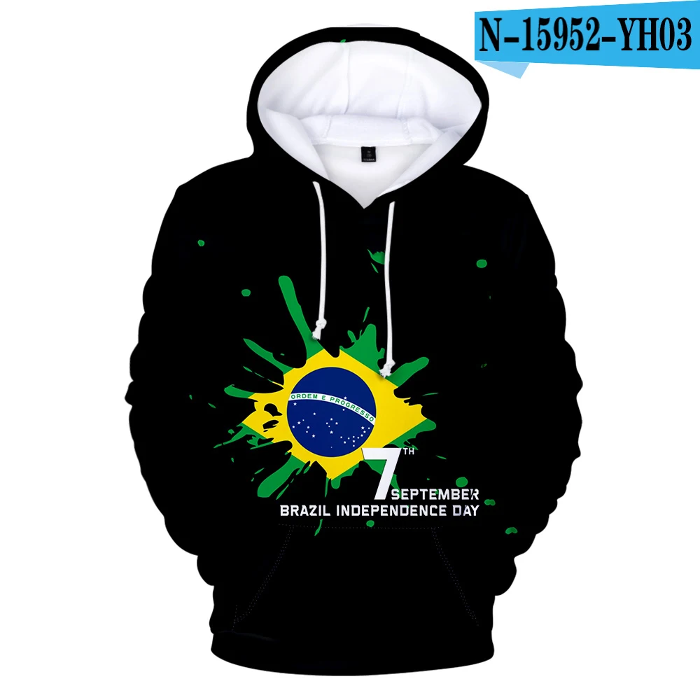 Creatieve Unisex Brazilië Onafhankelijkheidsdag Hoodies Trendy Sweashirt Casual Hoodies Jongens/meisjes 3D Print Trui Harajuku Kinderjassen