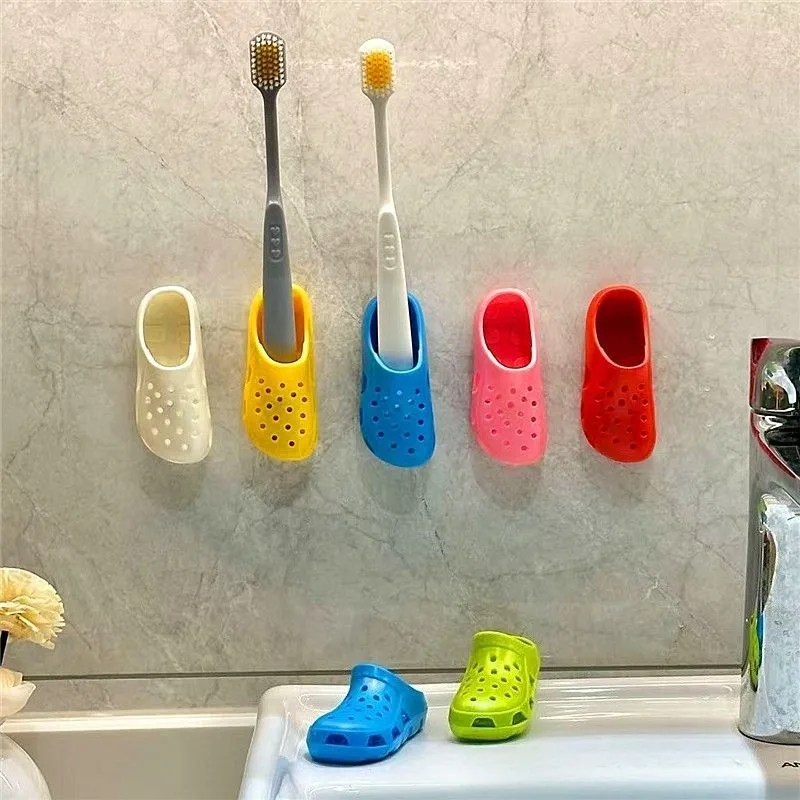 Dental Strange Simulation Slippers Toothbrush Storage Rack Wall Mounted Non Perforated Toothbrush Holder Bathroom Sorting Rack