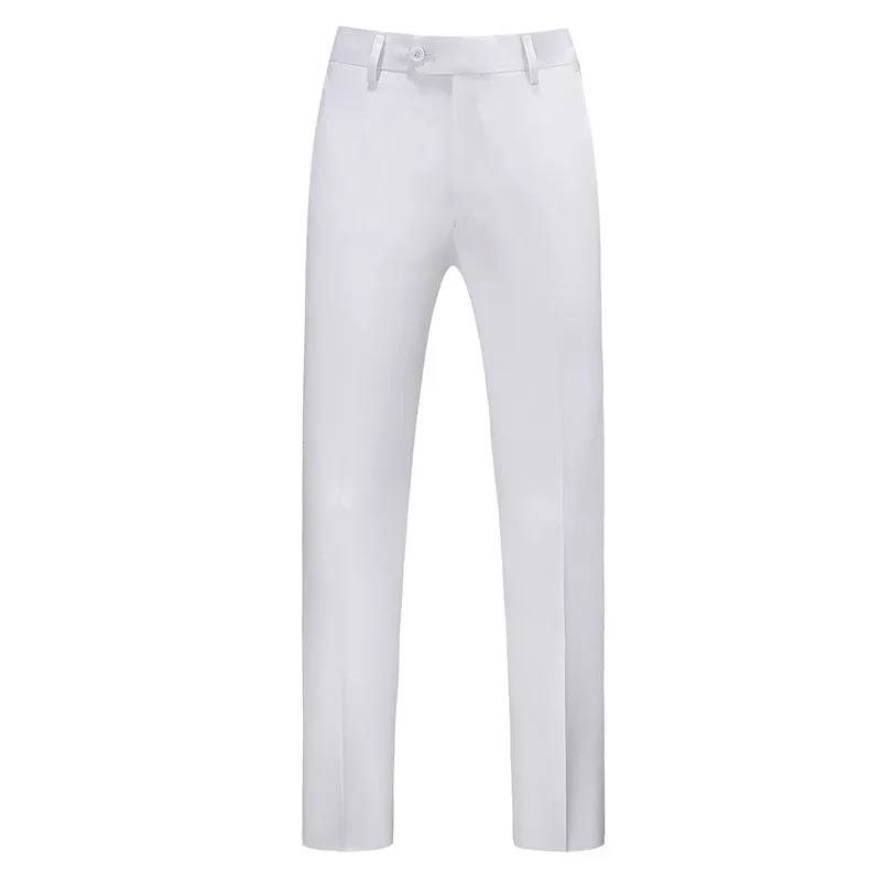 Calça formal masculina monocromática, calça slim fit, roupa de negócios, terno casual, escritório e casamento, alta qualidade