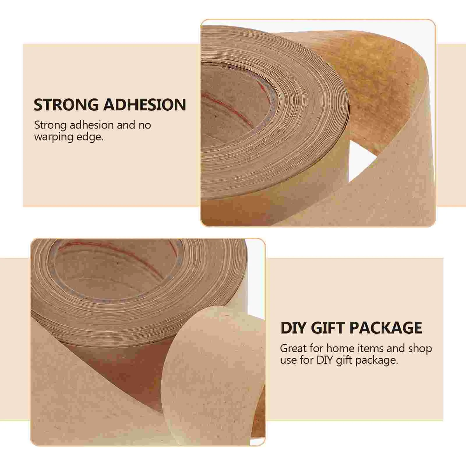 1Pc Water Activated Packing Tape Kraft Paper Sealing Tape Writable Tape Paper Packing Tape Kraft Paper Packing Tape