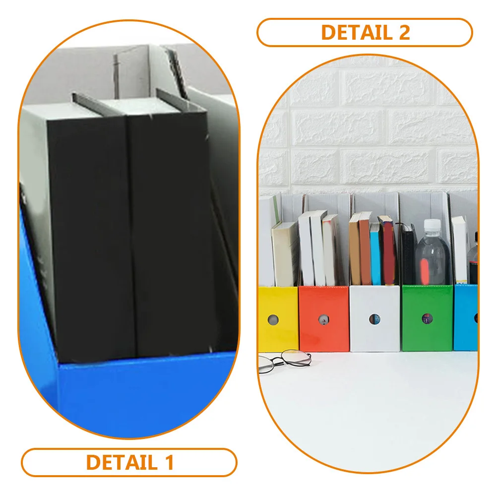 

6Pcs Simple Assembled File Organizer Desk Storage Rack for Books Documents Magazines Organizer for Desk Magazine Holder Plastic