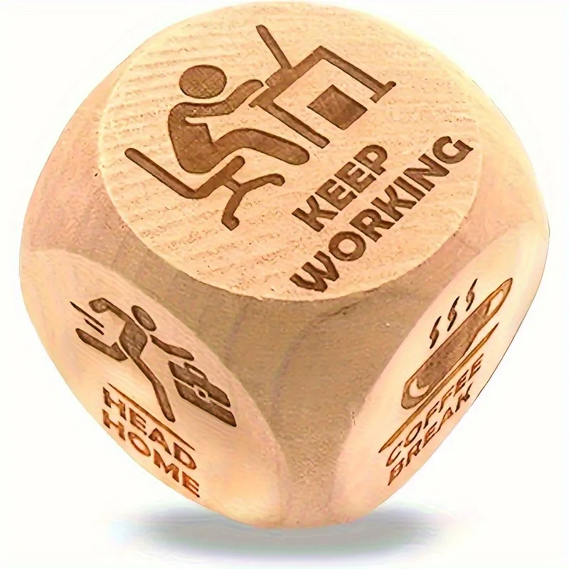 6 PCS/1pcs Wooden Dice Set with Fun Office & Study Break Ideas, Perfect Gift for Colleagues, Birthday & Holiday Presents