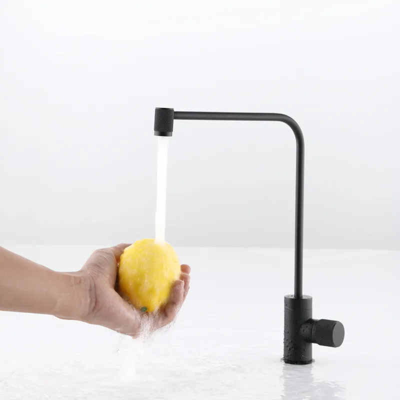 Filter Kitchen Faucets Direct Function Drinking Water Single Cold Handle  Brass Pure Sink Mixer Tap Rotate Gun Grey/Brushed Gold