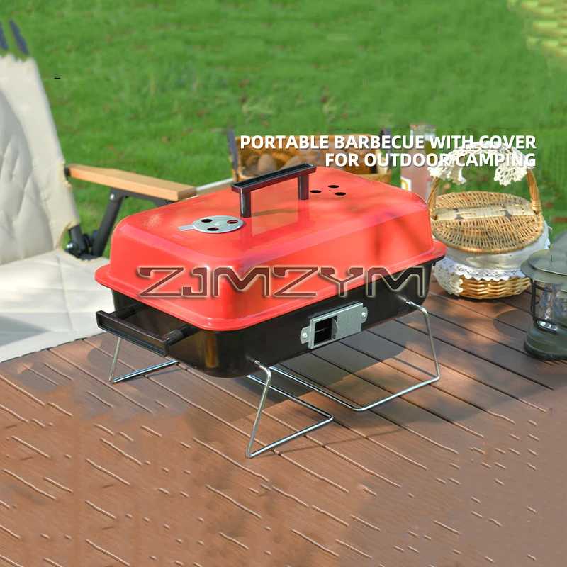 Outdoor Folding BBQ Grill Stand Portable Home BBQ Grill Lightweight Outdoor Portable BBQ Grill With Cover