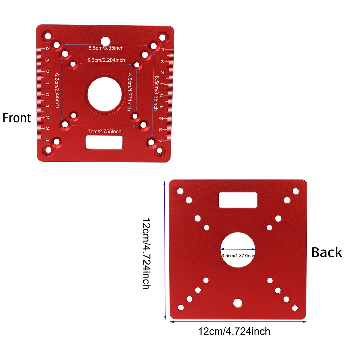 Aluminium Router Table Insert Plate, Mini Square Woodworking Benches Router Flip Plate, Multifunctional Trimming Engraving Table