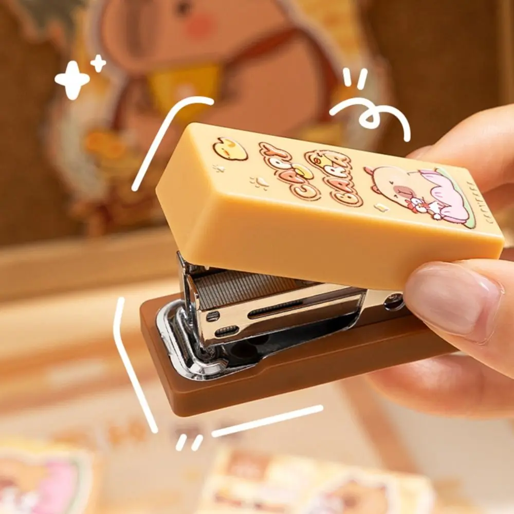 Capybara/Panda Stapler Mini Portable Labor-saving Heavy Duty Stapler Portable Use 24/6 Staples Manual Stapling Machine