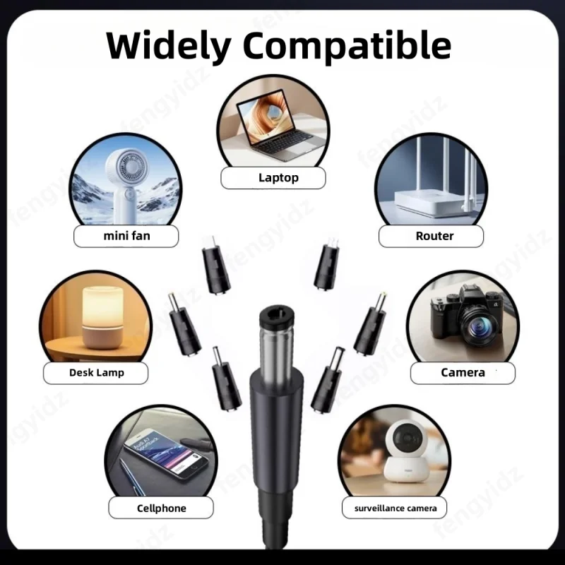 U​SB C PD to DC 5V 9V 12V 15V 20V 28V Adjustable Voltage Power Boost Cable 140W 5.5X2.5mm Universal Adapter Cord for Laptop