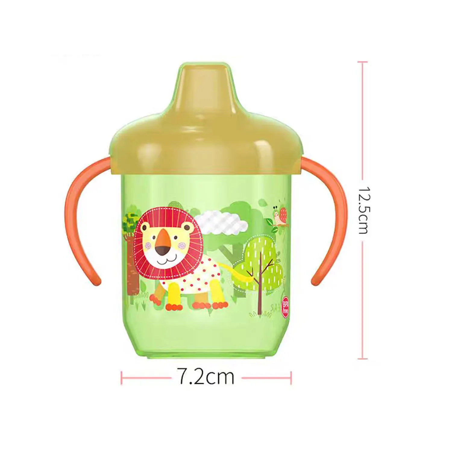 Double handled wide caliber duckbill cup, 150ml, 260ml optional, preferably made of PP material, durable, anti drop, BPA free