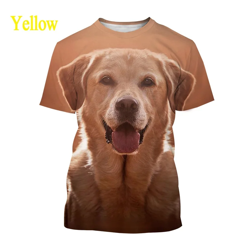 Men Women Fun Casual Short Sleeved New Fashion 3D Labrador Printed T-shirt Hot Sale Pet Dog Animal