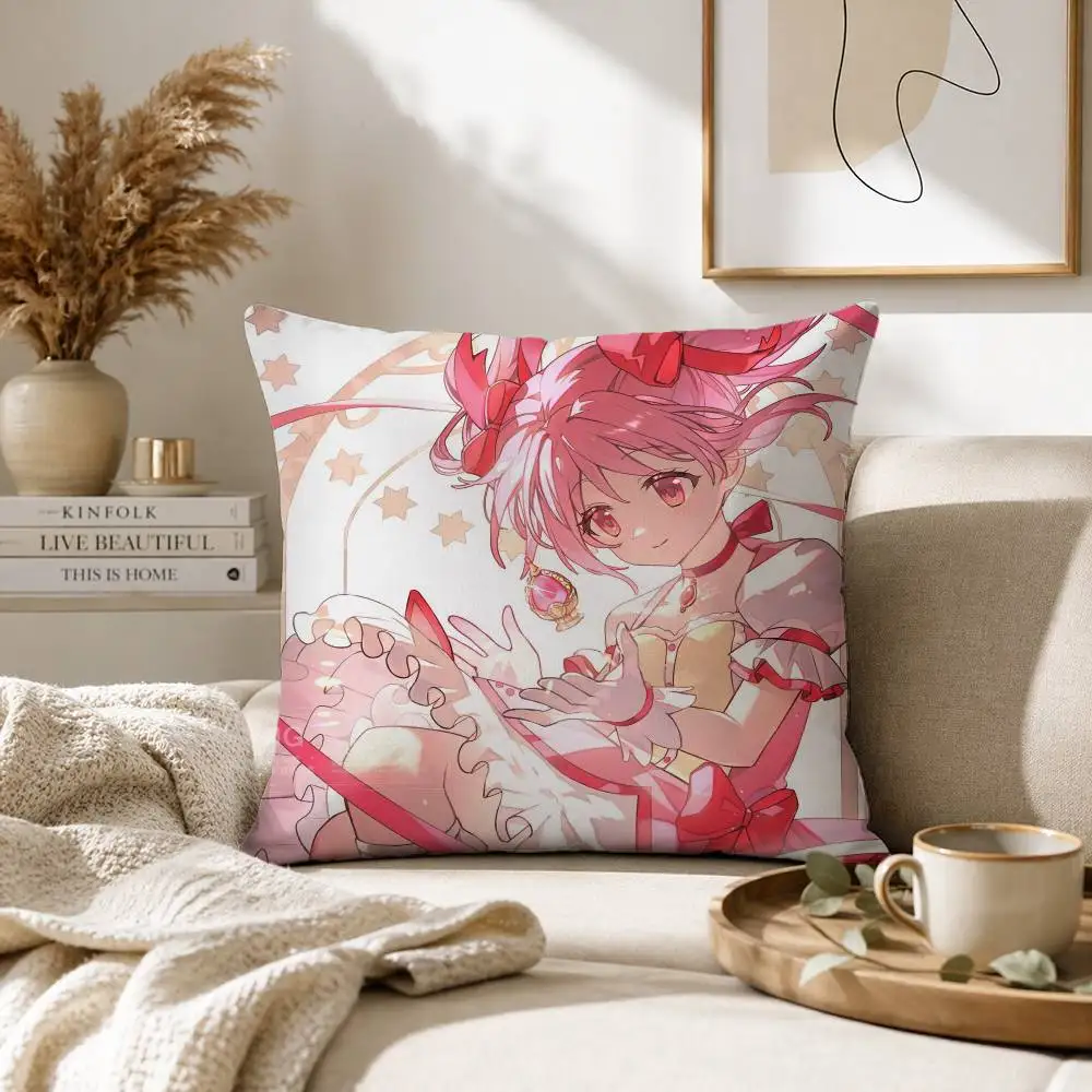 P-Puella M-Magi Madoka M-Magica Pillow Case for Sofa Living Room Home office Decor Protective Cover