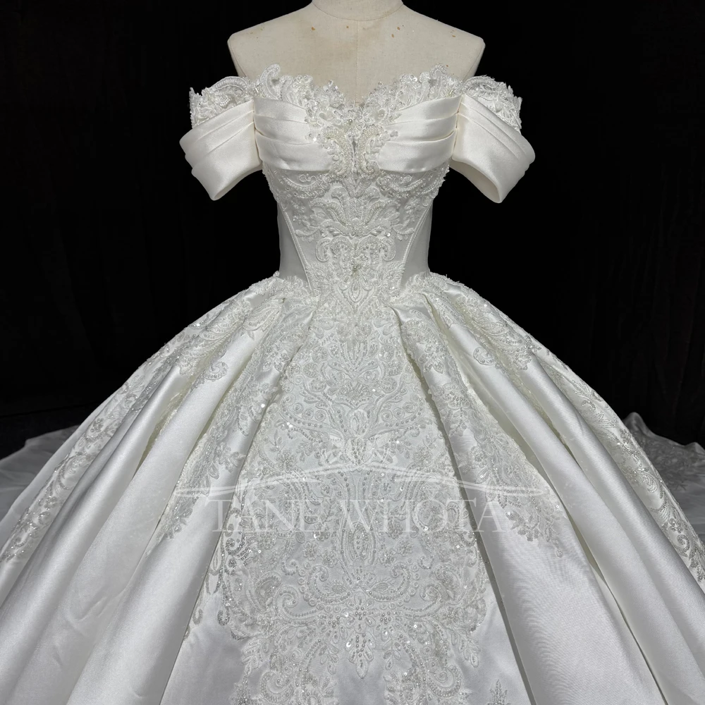 

Роскошное свадебное платье с открытыми плечами, шнуровкой на спине и пайетками, индивидуальный пошив для невесты