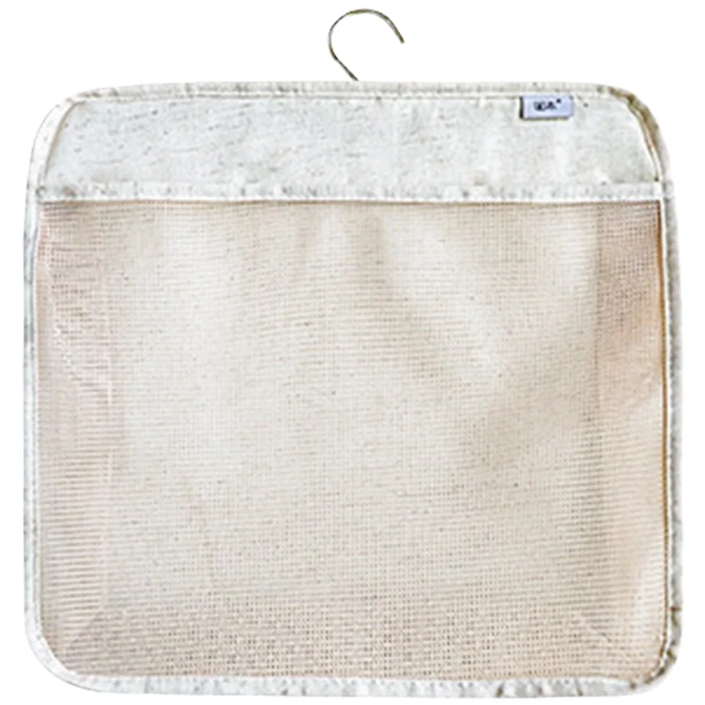 Japanese Style Breathable Hanging Bag Cotton Linen Mesh 40x38cm for Socks For Underwear Small Clothing Closet Organizer