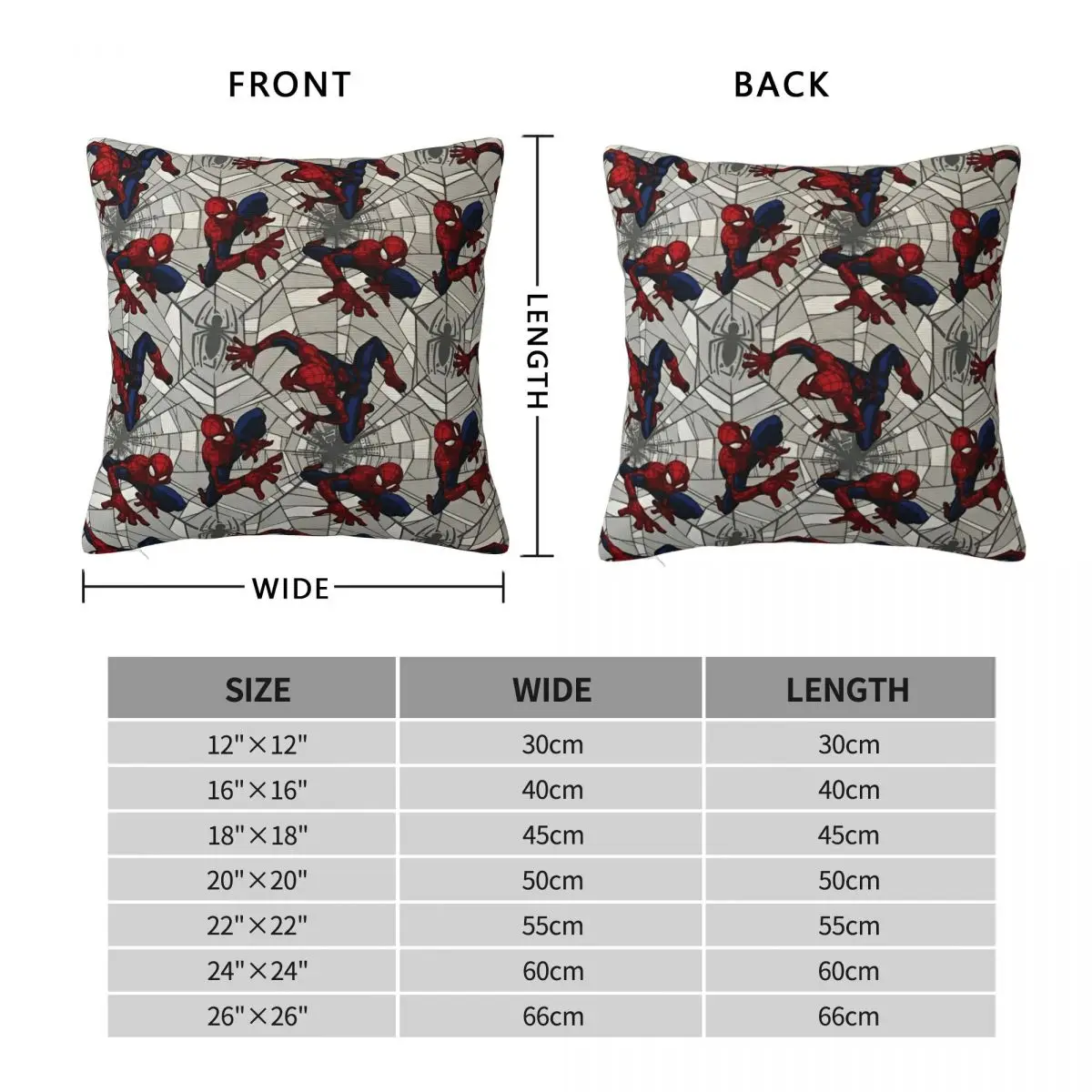 Spider Man Spider-Man Printing Pillowcase Cushion Cover Throw Pillow Cover Y2K Living Room Decoration Square Multi-Size