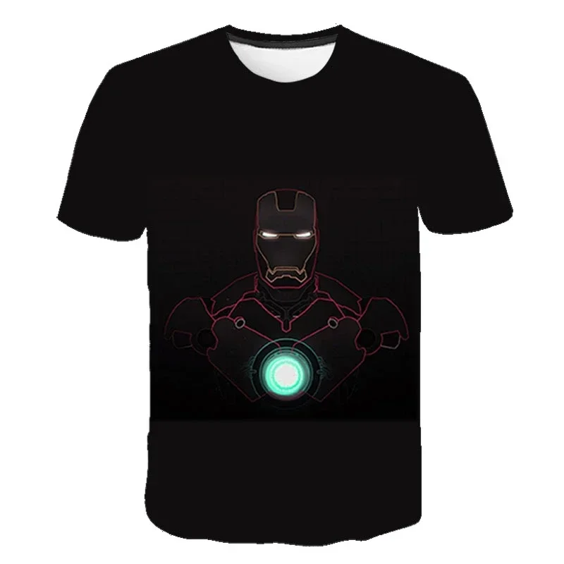 Disney-camisetas informales de película de Iron Man para niños y niñas, camisetas 3D de manga corta con gráfico Harajuku, ropa de dibujos animados, 2024