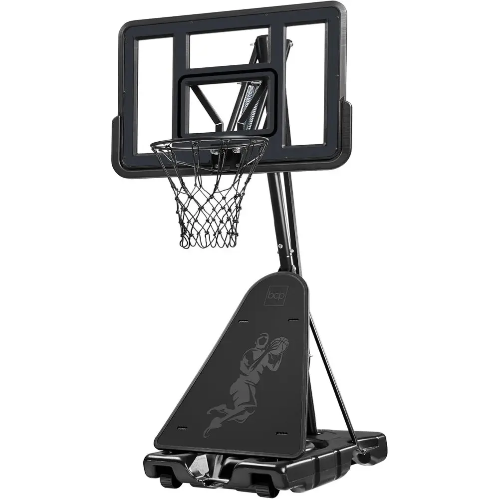 

Portable 4.4-10t Regulation Basketball Hoop with Shatterproof Backboard, Ball Return and Base Gel