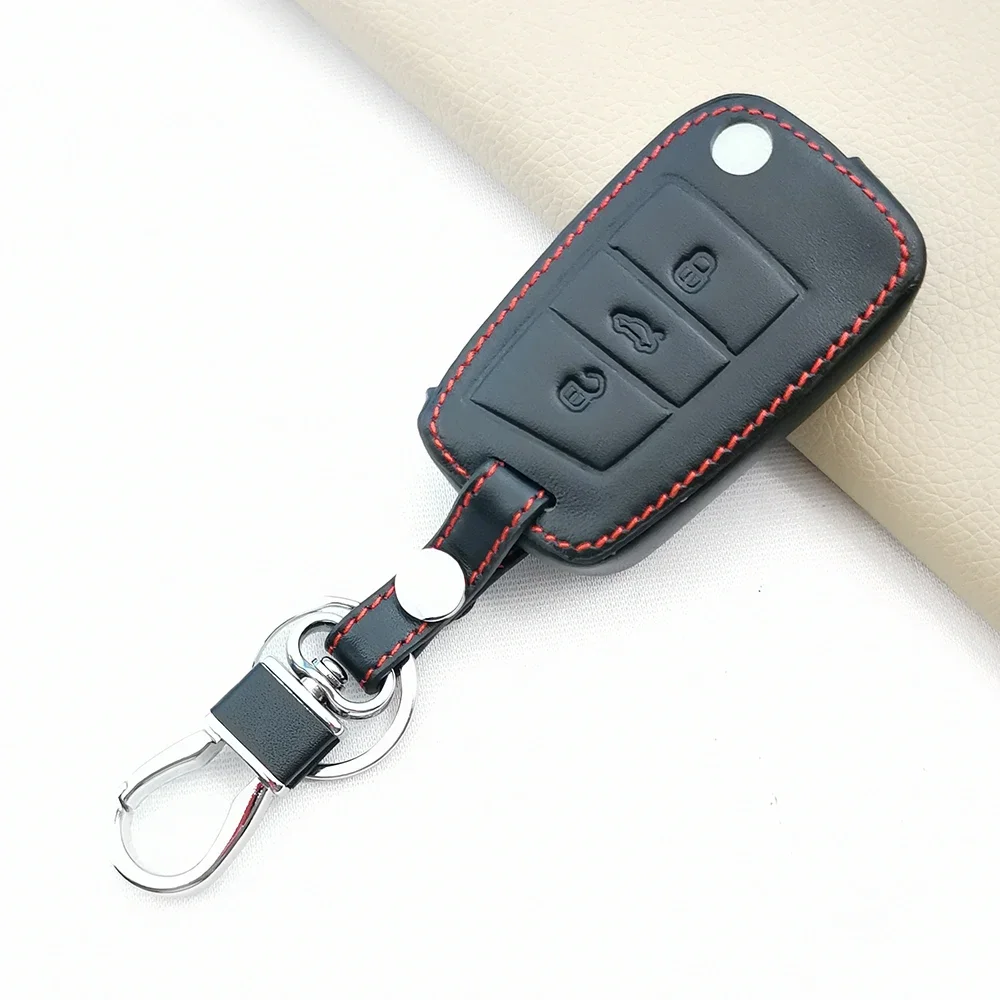 

Leather Car Key Case Cover For VW Volkswagen Golf 7 MK7 Tiguan MK2 For SEAT Ateca Leon FR 2 Ibiza For Skoda Octavia A7