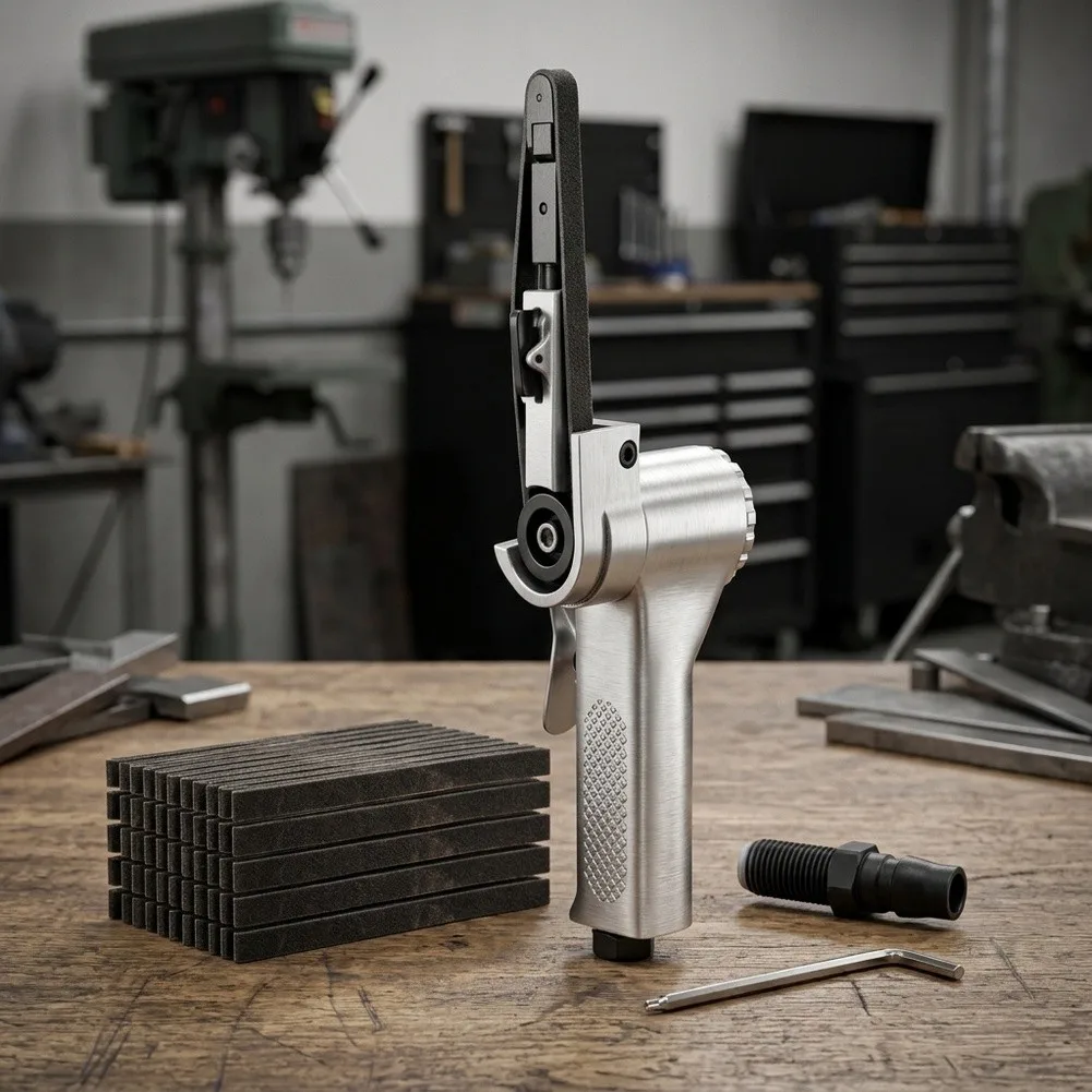 Efficient Pneumatic Belt Sander 16000 RPM for Metal Polishing and Wood Smoothing 10mm x 330mm Belt Compatibility