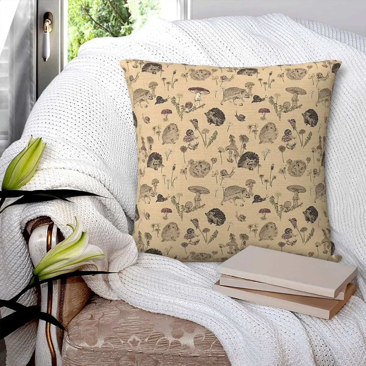 The Chase Hedgehog Pattern Square Pillowcase Polyester Pillow Cover Cushion Zip Decorative Comfort Throw Pillow For Home Car