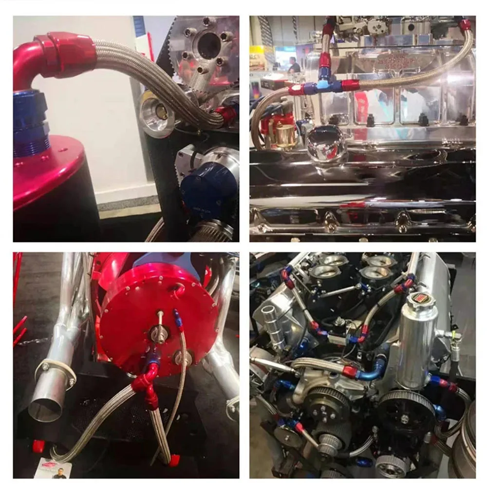 1M-10M AN4AN6 AN8 AN10 AN12 Universal Car Fuel Hose Oil Gas Cooler Hose Line Pipe Tube Stainless Steel Braided Inside CPE Rubber