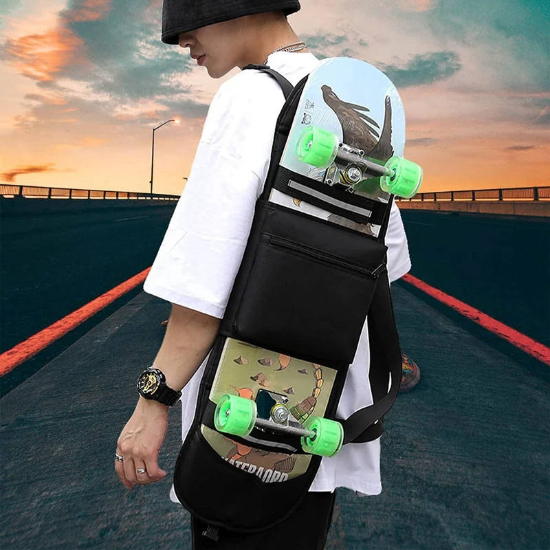 Skateboard Backpacks Foldable Skateboard Bags For Men And Boys With Reflective Strip