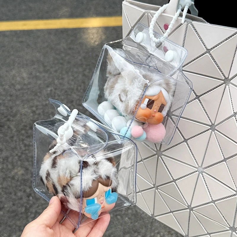 Transparent Protective Cover for Crybaby Leopard Cat Vinyl Crying Baby Bag Dust Storage Pvc Walking Bag