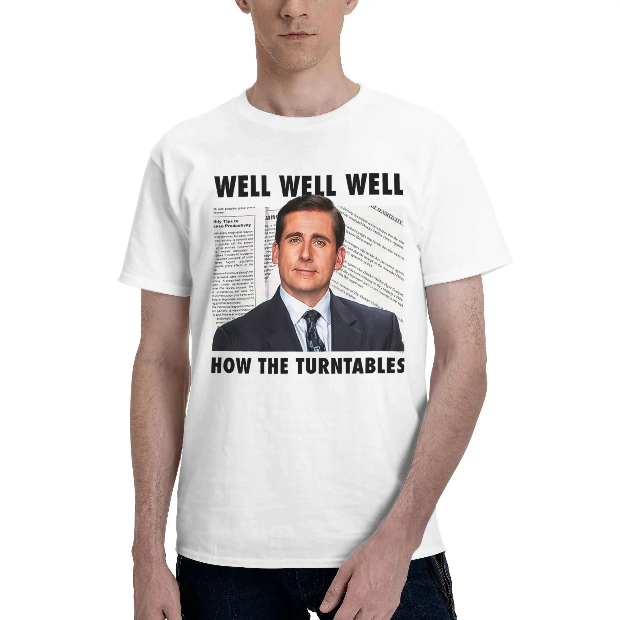Michael Scott 80s 90s Tv Series Men T Shirts The Office Funny Tee Shirt Short Sleeve Round Neck T-Shirts Cotton Graphic Clothes