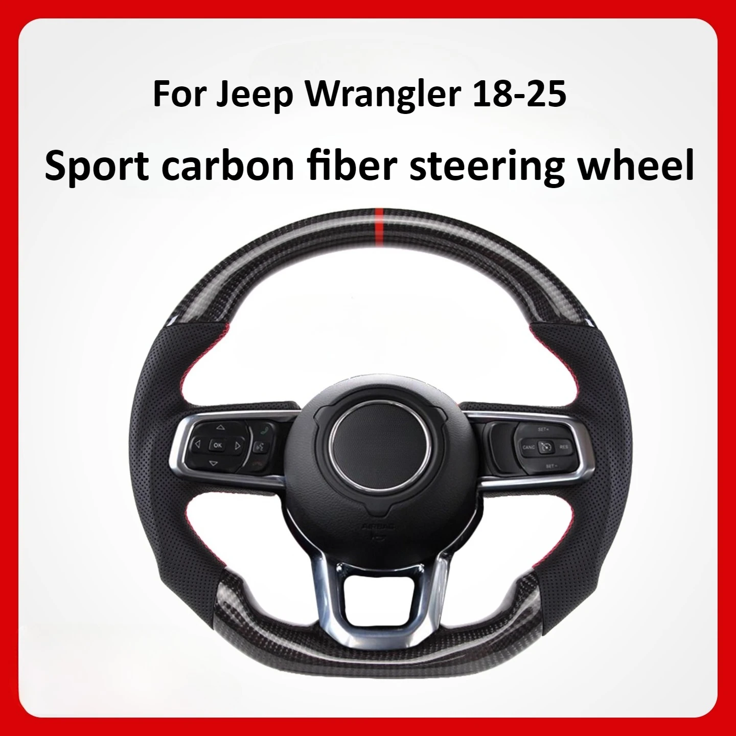 

For Jeep Wrangler wrangler / JL Gladiator LED carbon fiber steering wheel modification interior accessories